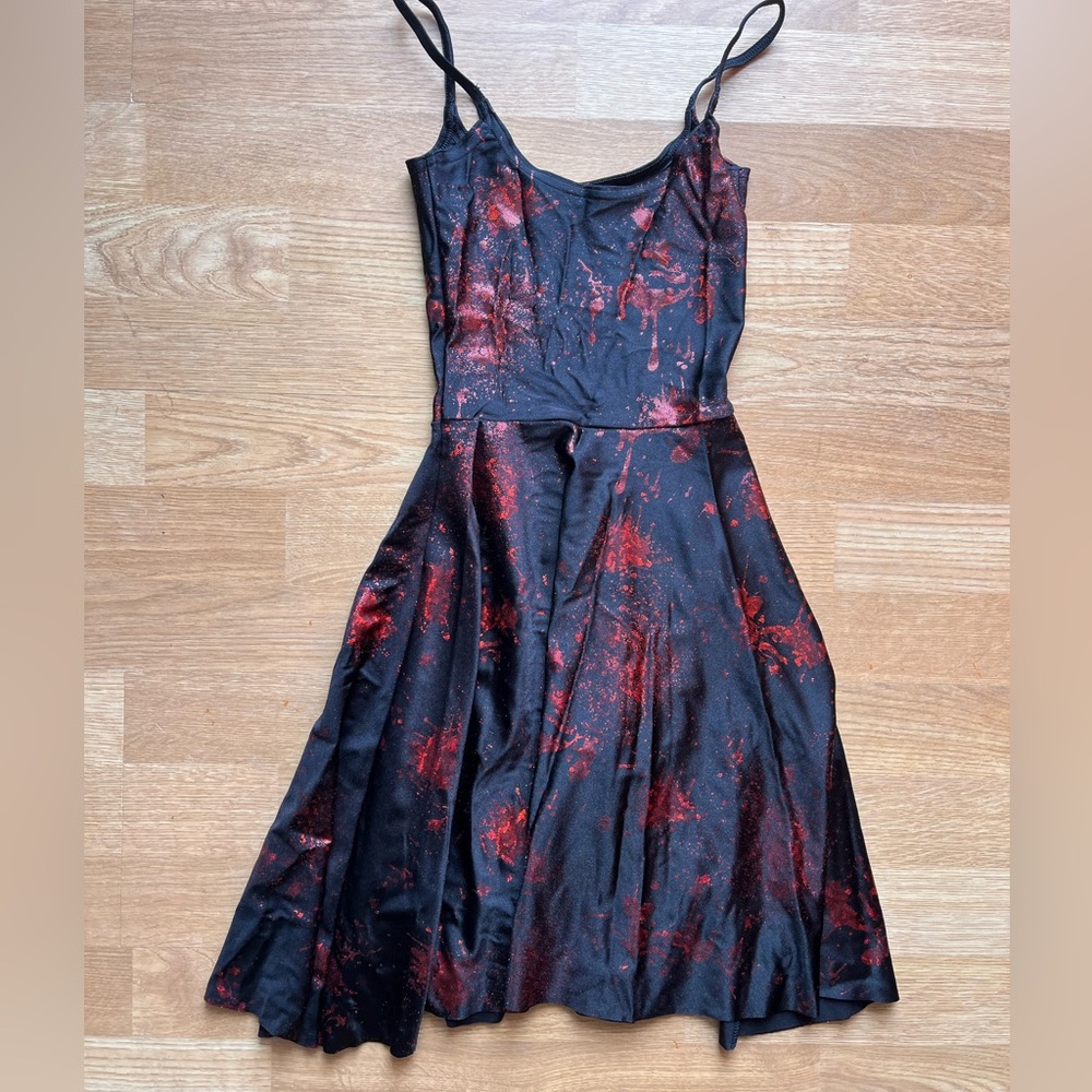 Black Milk Clothing Strappy Blood Splatter Skater Dress Limited XS